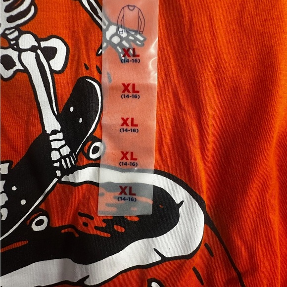 Old Navy Kids Orange Halloween Long Sleeve Tee - Picture 3 of 4